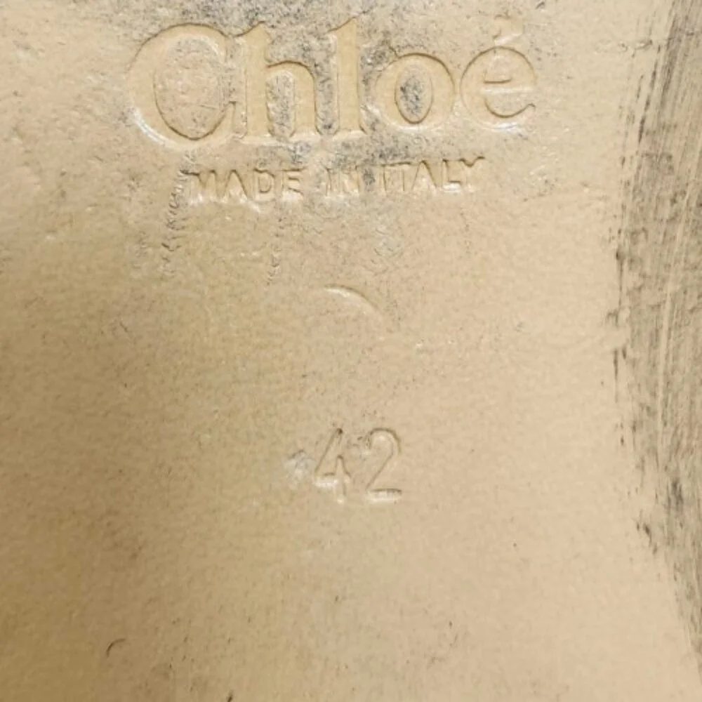 Chloe C Logo Convertible Suede Mule Nubuck Leather Loafers Size EU 42/US 11.5